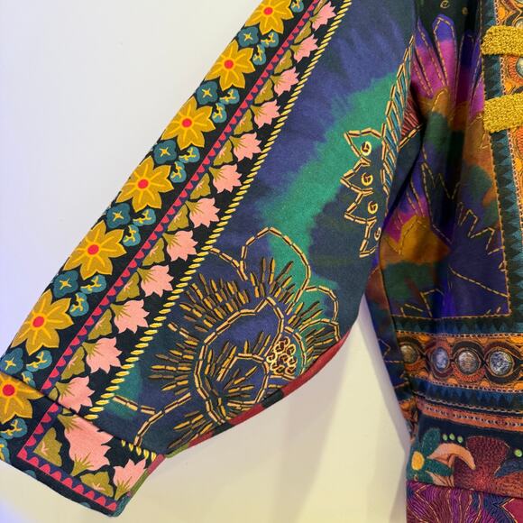 NEW NWT FARM RIO Mixed Scarves Sun Flowers Multi-Colored Sweatshirt Size XL - Picture 5 of 7